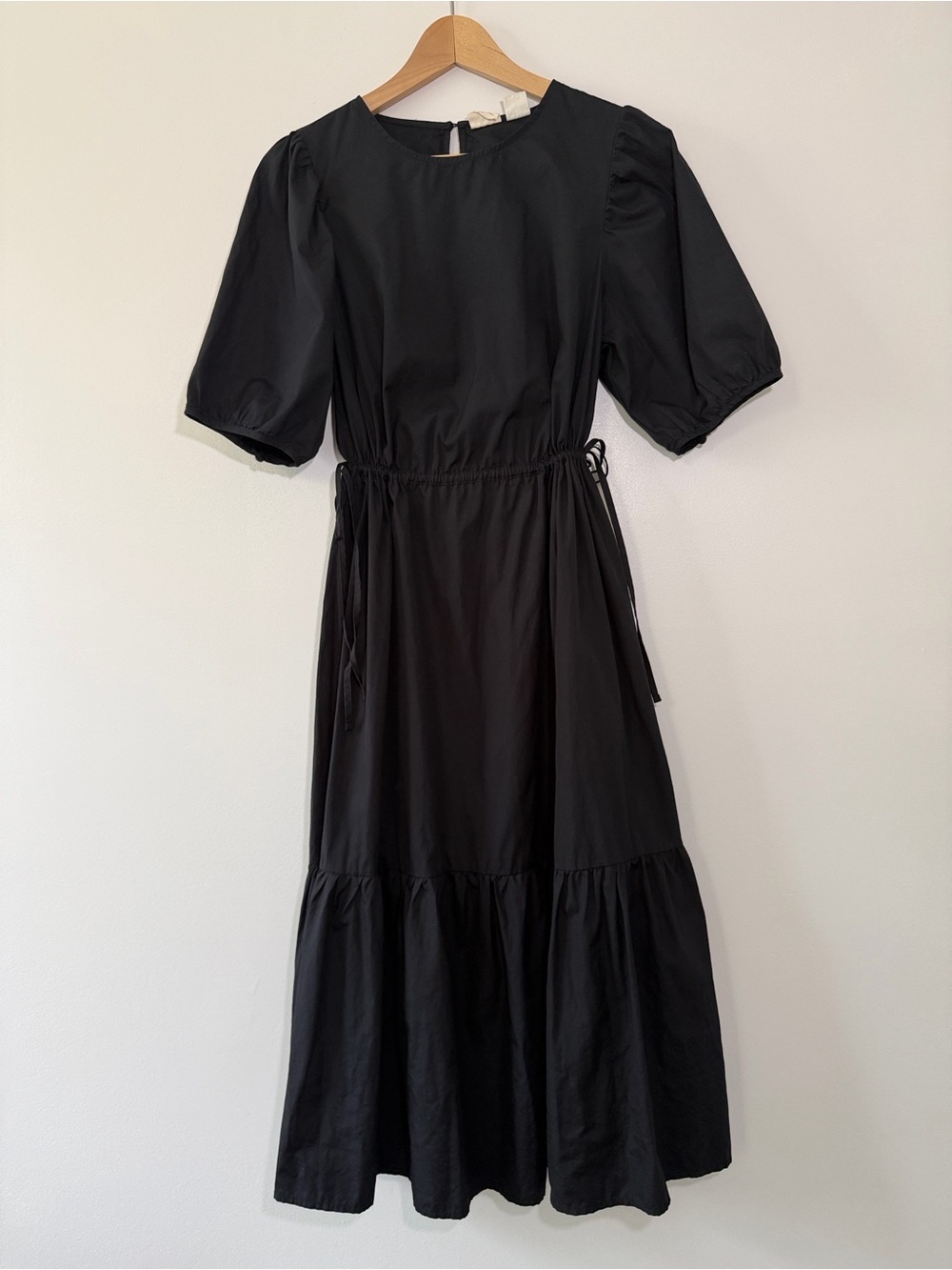 Levis Black Puff-Sleeve Tiered Midi Dress - Women, Size Small